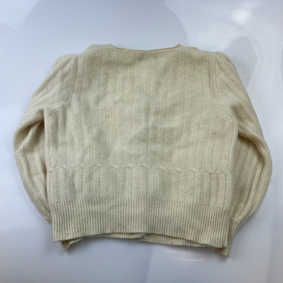 Adele Joyce Cream Lambskin Wool/Angora Rabbit Hair Buttoned Cardigan N264-31 - Picture 5 of 7